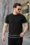 Erkek Jakarlı Ribanalı Kısa Kollu T-shirt resmi